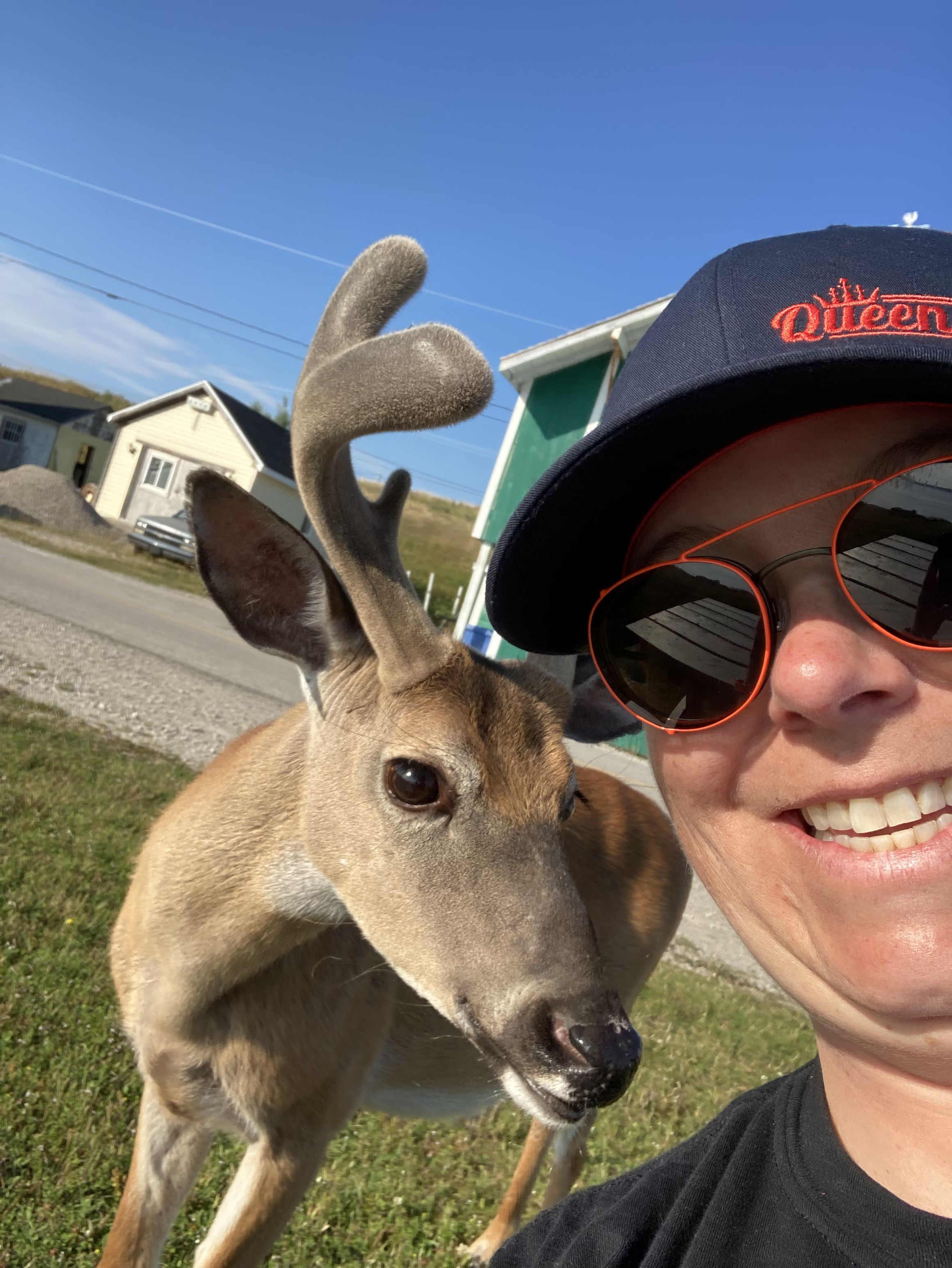 Photo Mélissa Dumais et un chevreuil